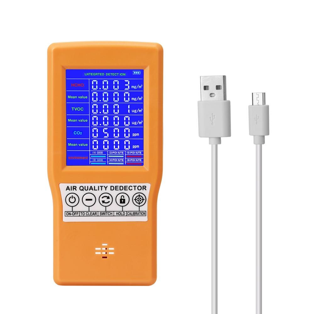 Household Air Detector CO2 Tester with Carbon Dioxide Electricity Quantity Temperature Humidity CO2 Meter CO2 Sensor: Type 2