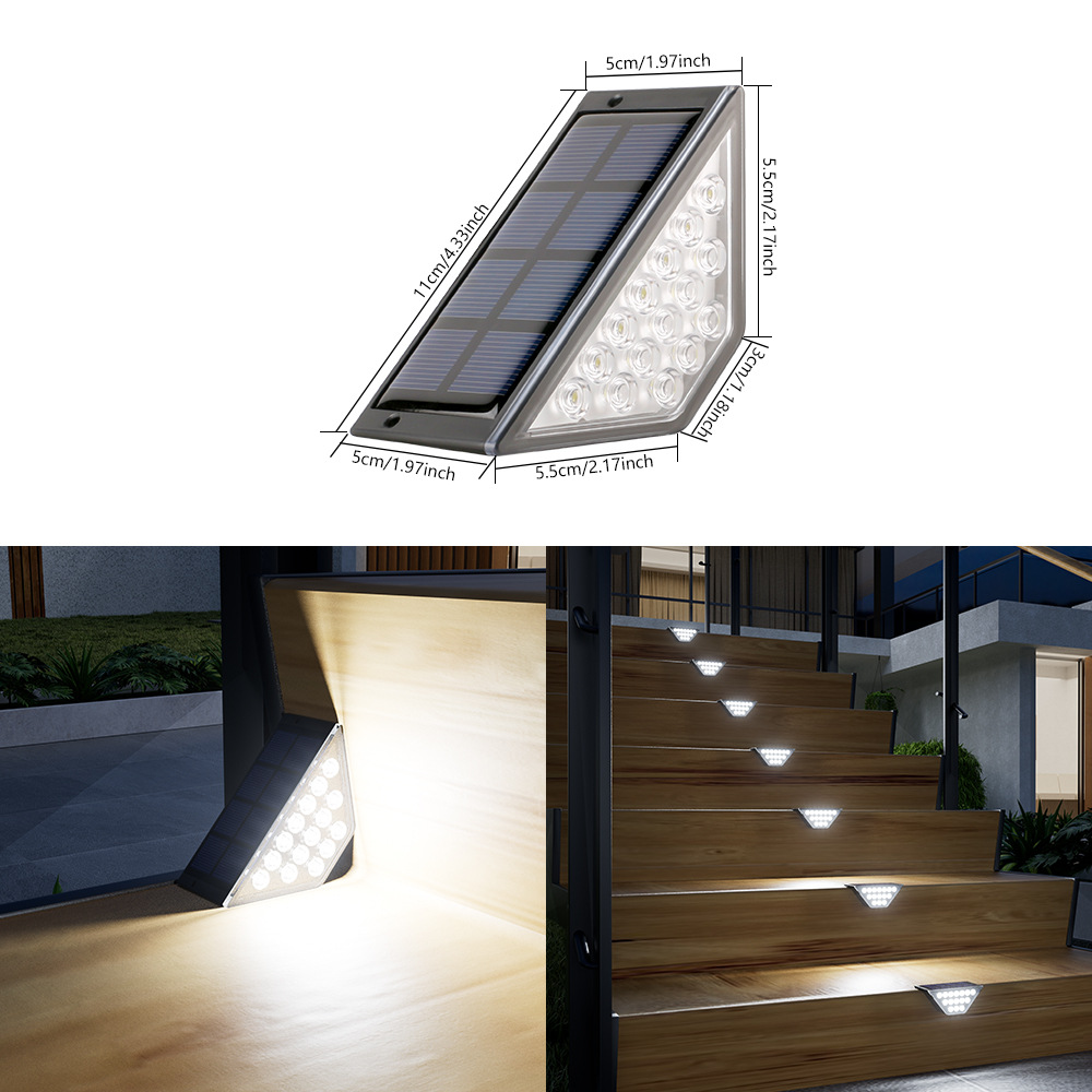 Solar Lights for Outdoors Stair Lamps Warm White LED Step Light, IP65 Waterproof Steps, Garden, Walkway, Stairs Path: moon blue / 0-5W