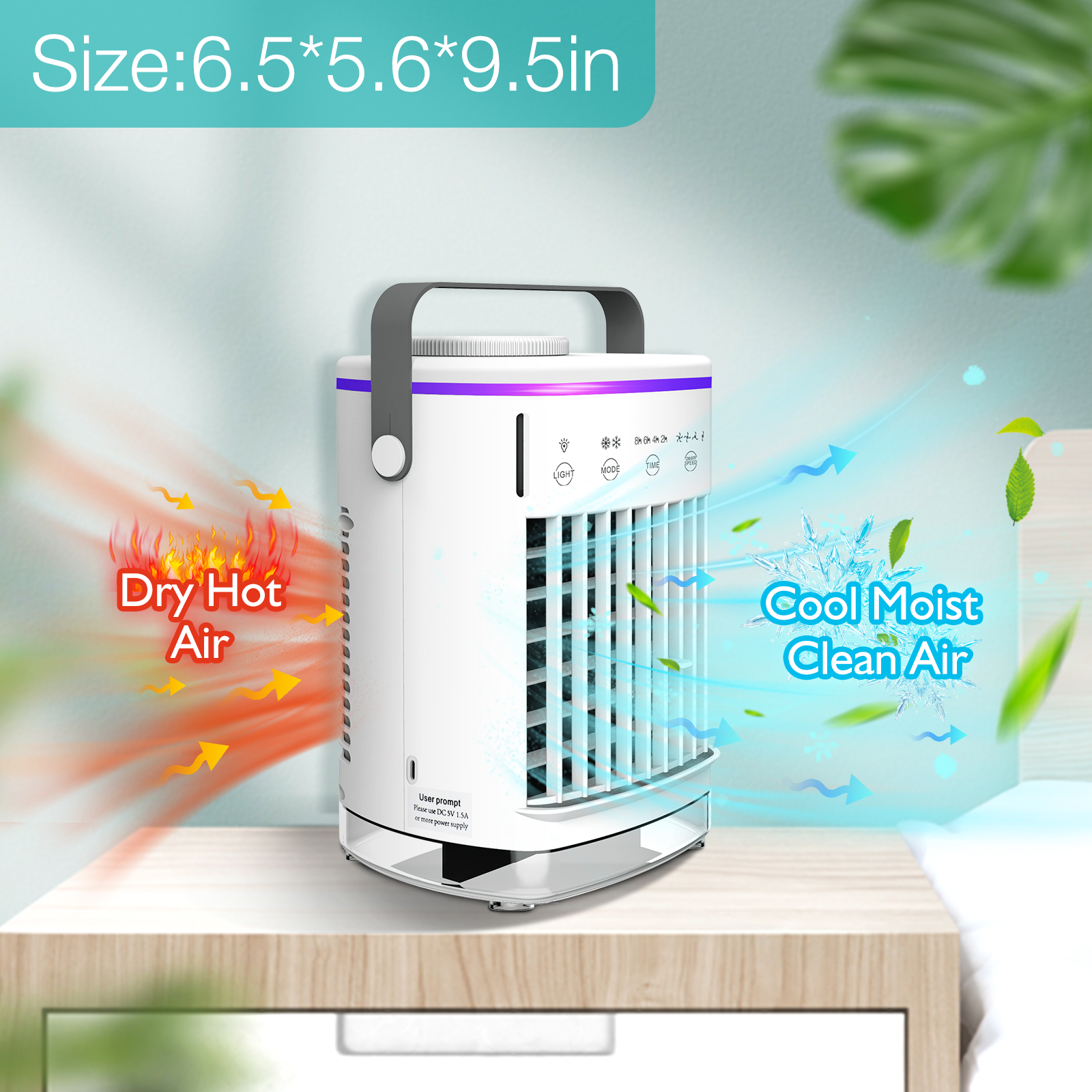 Thuis Draagbare Airconditioner Mini Koeler Ventilator Usb Ultrasone Verstuiving Luchtbevochtiger Airconditioning Koelventilator Kleurrijk Licht