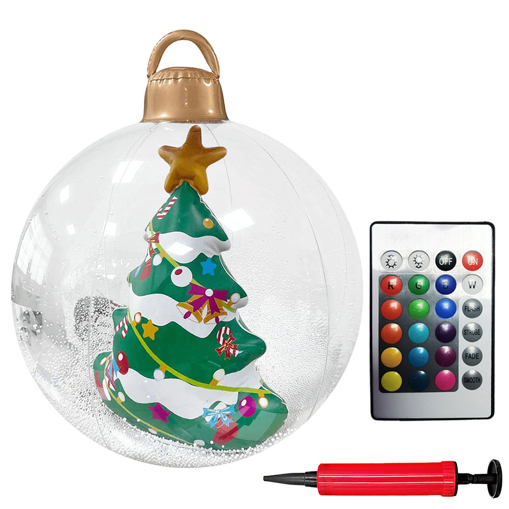 24 Inch Opblaasbare Kerstballen Met Verlichting Buiten Kerstversiering Pvc 60Cm Gigantische Kerstballen Vakantiedecor: Paars
