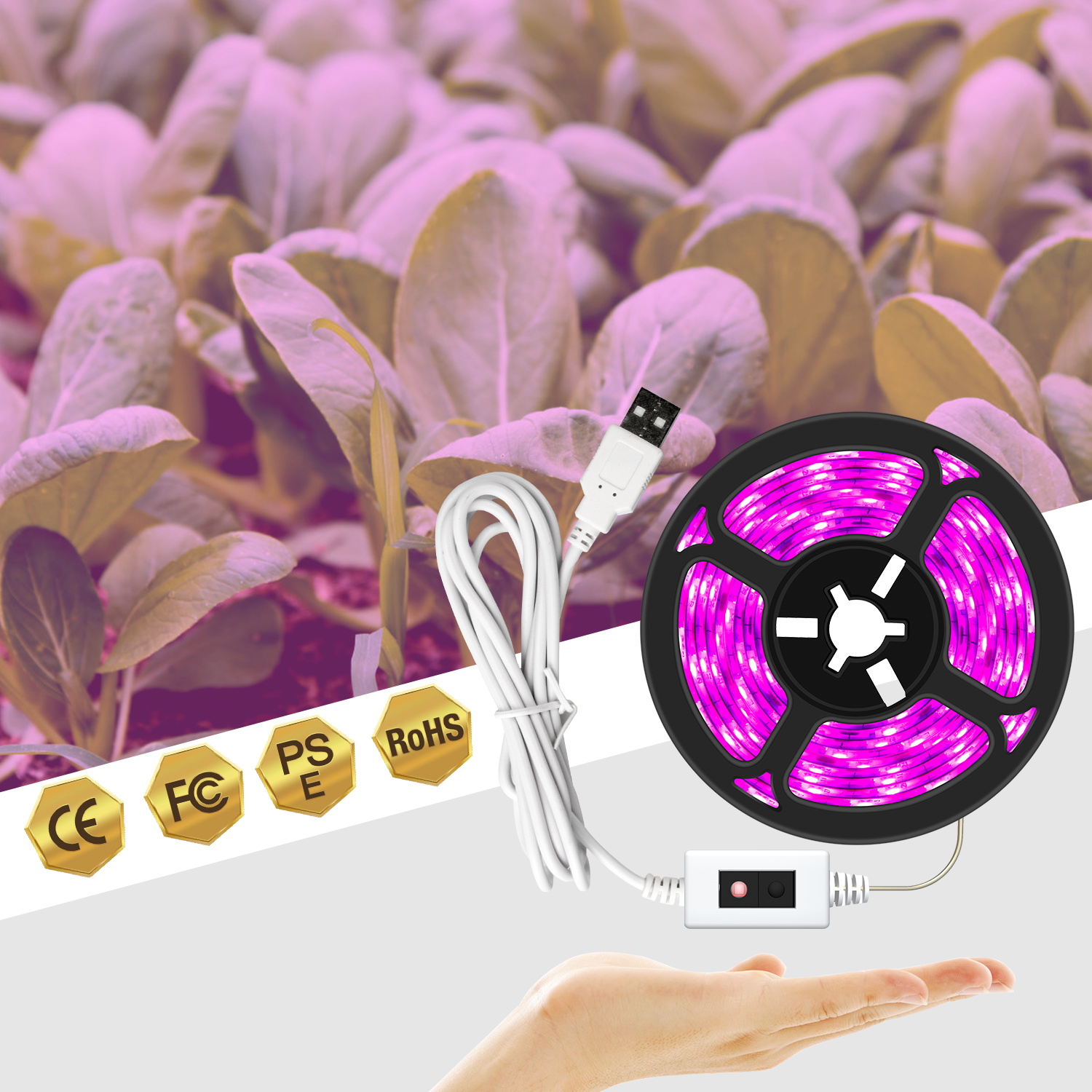 Hand Sweep Led Licht Groeien Strip Usb 5V Full Spectrum Phyto Lamp Dimbare Waterdichte Voor Greenhouse Planten Bloemen Fitolampy
