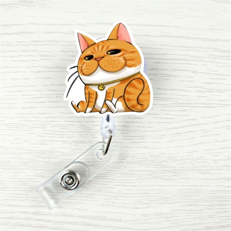 1 Pcs Cute Cartoon Mini Retractable Badge Reel elephant monkey Lanyards ID Name Card Badge Holder Clip Student Badge Holder