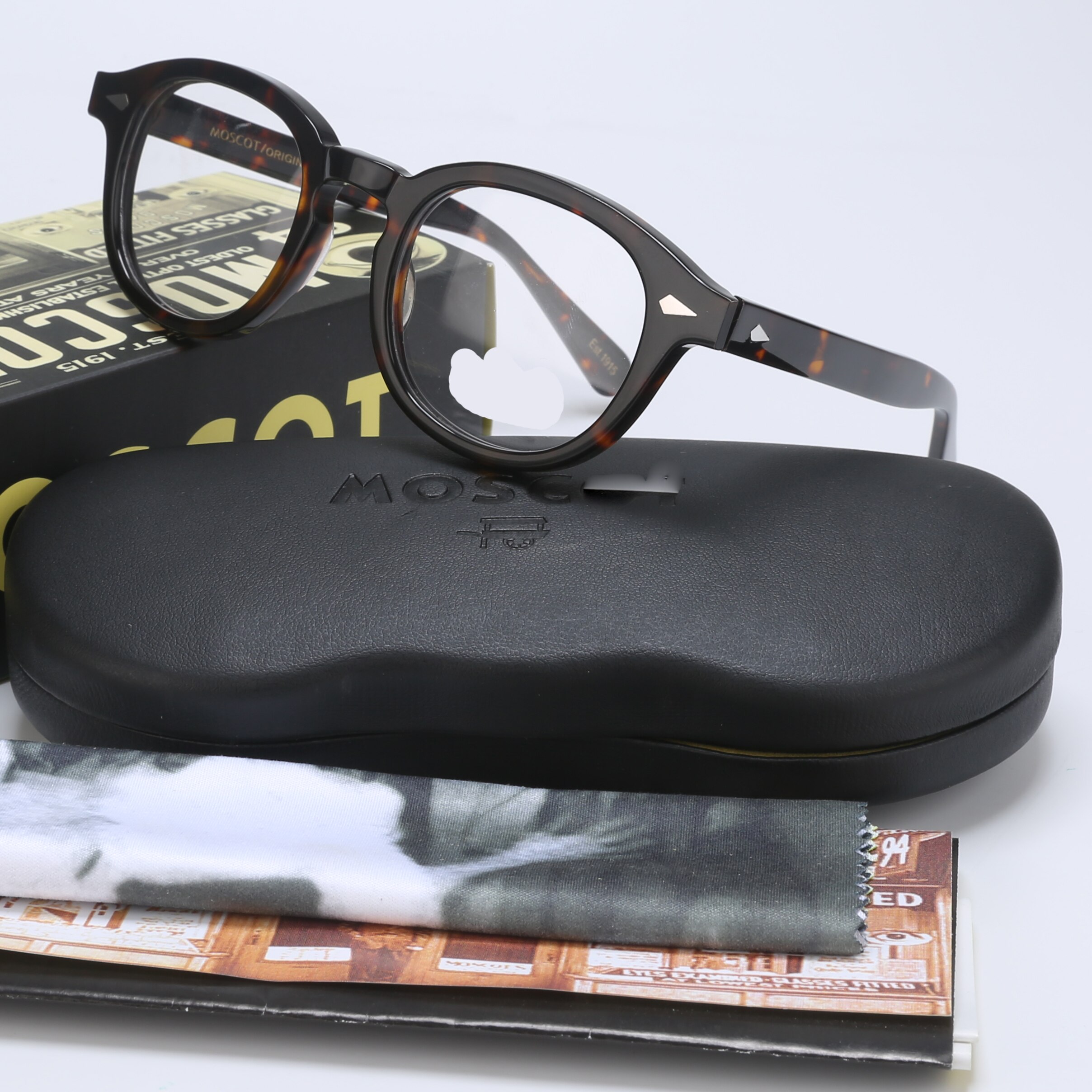 Lunettes Johnny Depp-monture de lunettes pour hommes et femmes, avec boîte et étui d'ordinateur, optique rétro, monture de lunettes, verres transparents
