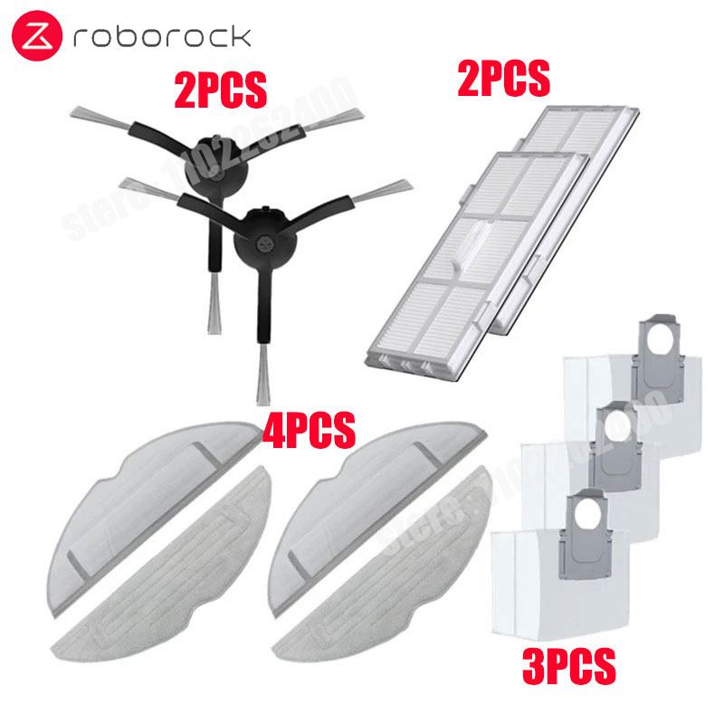 För roborock  s8 s8 pro ultra  s8+  reservdelar duoroller huvudsakliga sidoborstar moppdukar hepa-filter dammpåsar tillbehör: Rosa