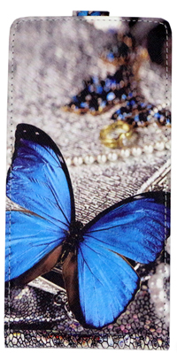 Cartoon Patroon Flip Leather Case Voor ASUS ZenFone Gaan ZB452KG ZB450KL ZB452 452 KG 452 Reliëf flip telefoon cover TPU case: blue butterfly