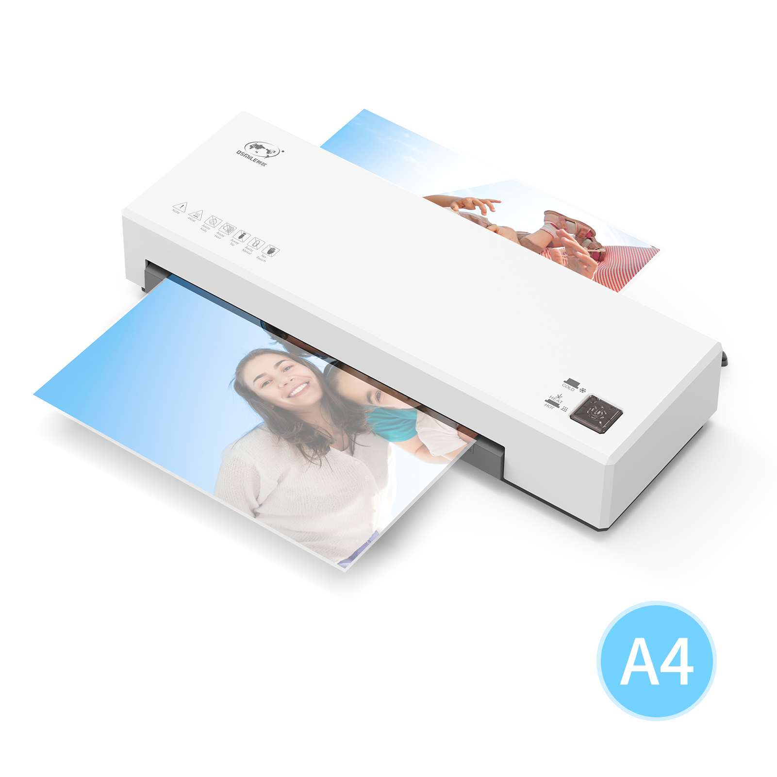 A4 and Cold Lamination Laminator SL266 Desktop Laminator Machine Set 2 Roller System Suitabe for A4/A5/A6 Laminating Pouches