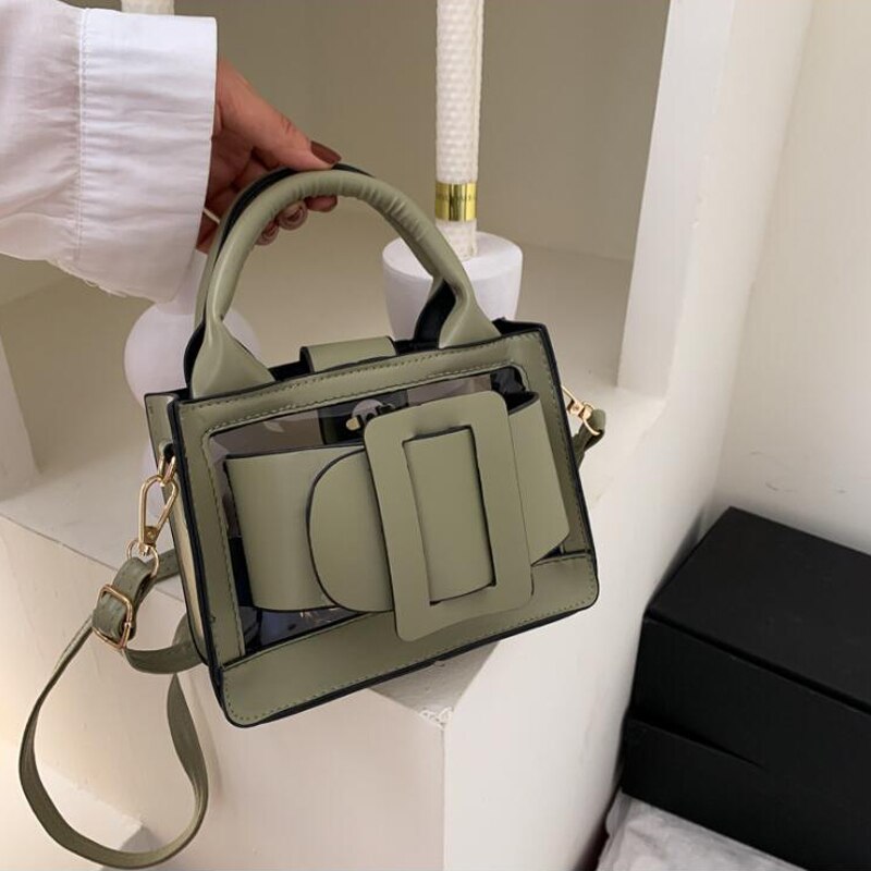 Zomer Mode Schoudertas Kleine Handtassen Voor Vrouwen Pu Leer Transparante Crossbody Tassen Voor Vrouwen Top-Handvat Tas