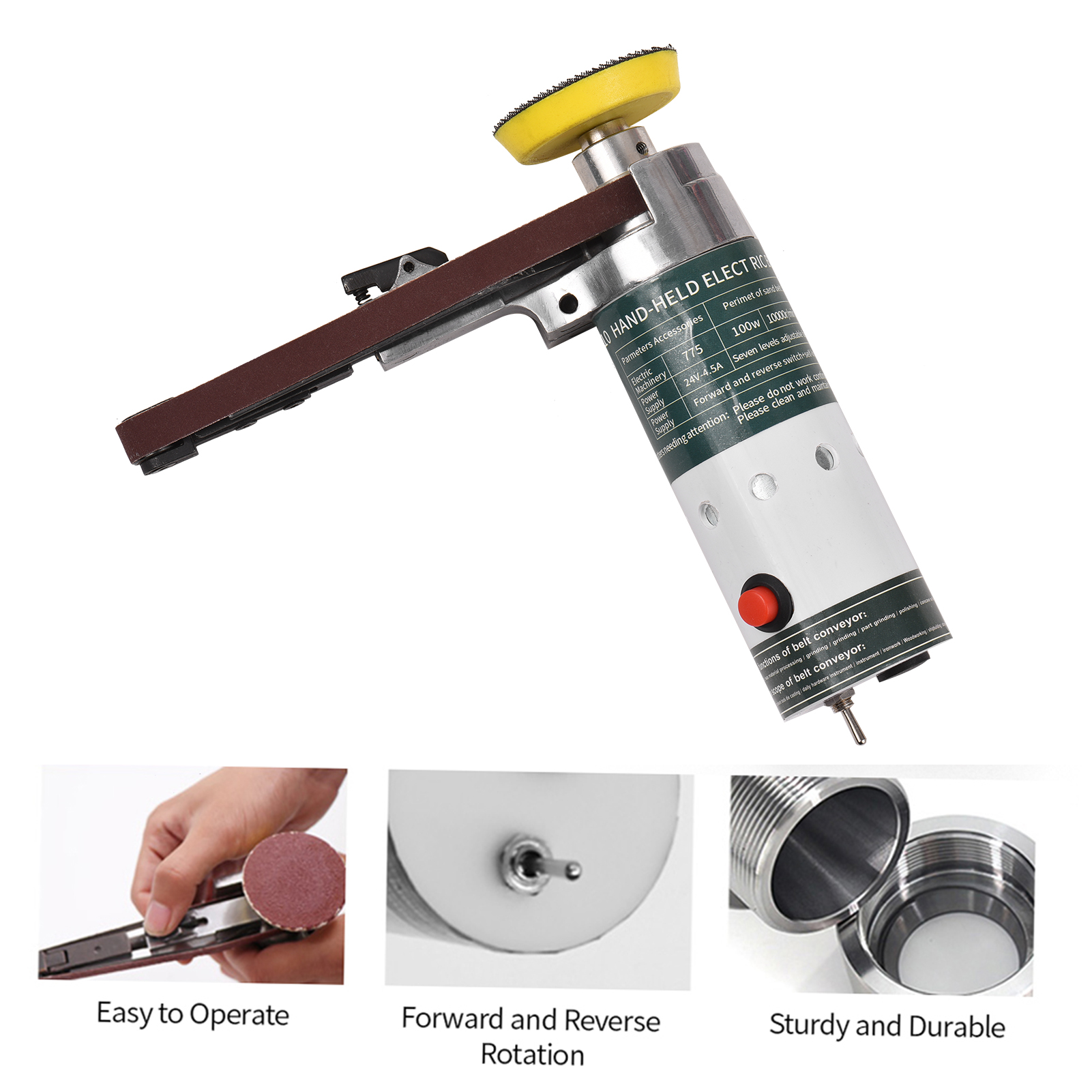 Elektrischer Bandschleifer, Mini-Bandschleifer, elektrische Schleifmaschine, kleine Schleifmaschine, tragbarer elektrischer Bandschleifer mit Schleifbändern