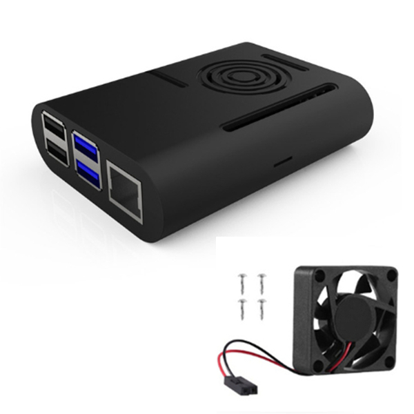 Aokin Raspberry Pi 4 Model B Case met Cooling Fan Heatsink Aluminium Koellichaam Voor Raspberry pi 4 4B Cover: black with fan