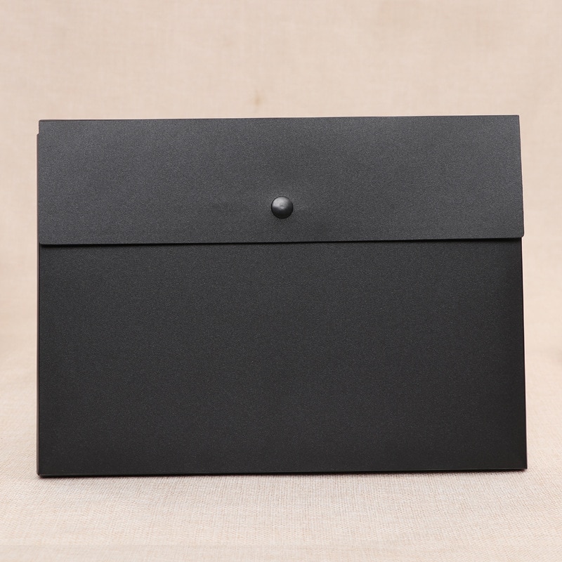 Large Capacity Black Frosted File Folders Waterproof A4 Desk Organizer Business Official Document Bag Conference Portfolio