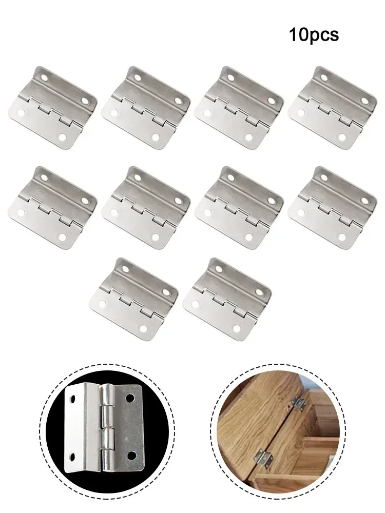 Caja de madera con bisagra plegable, herrajes de 4 orificios en ángulo recto, piezas de repuesto para mejorar el hogar, accesorios para muebles y puertas de armario, 10 Uds.