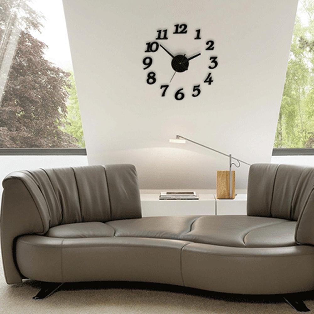 3D DIY Wall Clock Modern Silent Big Digital Acrylic Self adhesive Wall Clock Sticker for Living Room Decor