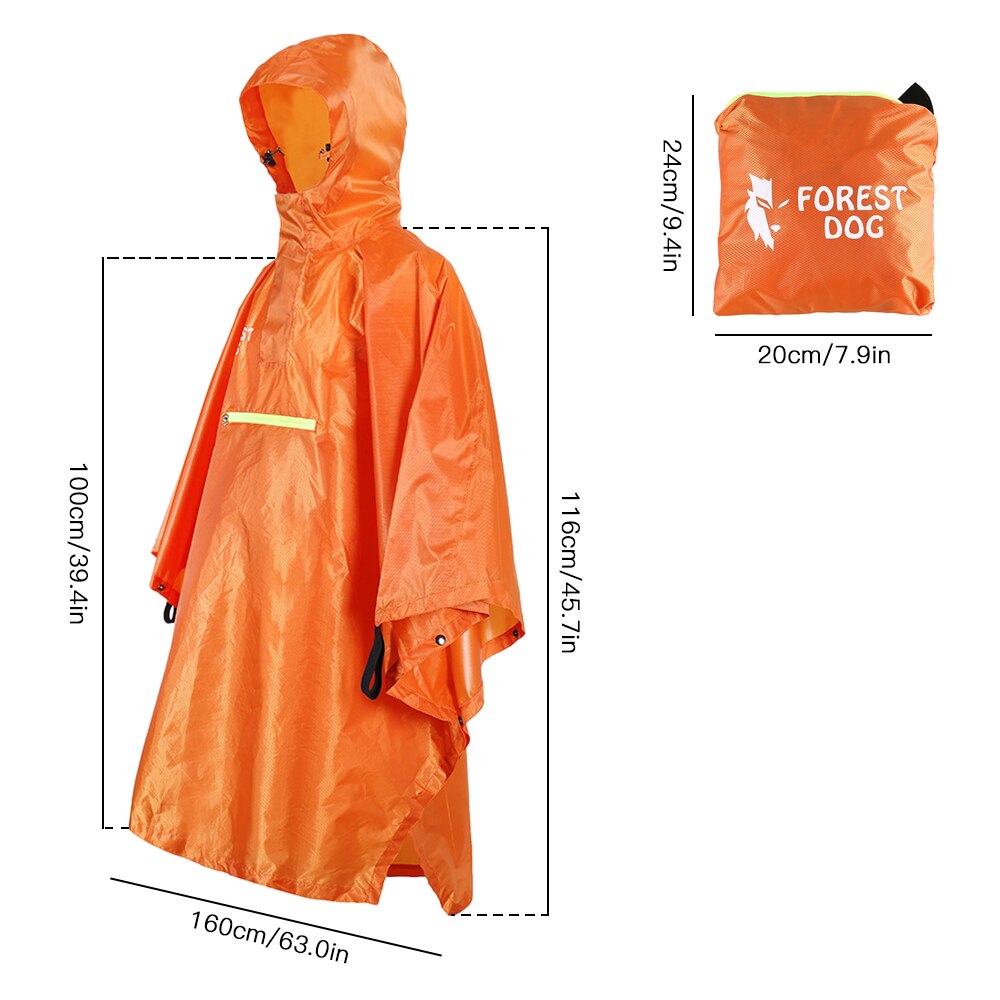 Men Women Raincoat Waterproof Rainwear Rain Cover Rain Coat Hood Cycling with Reflector Rainproof Poncho with Reflective Strip