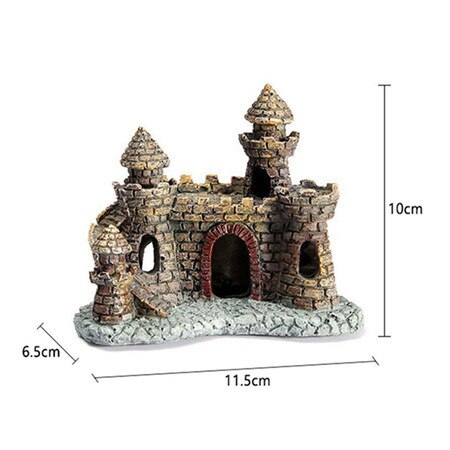 1 STKS Kunstmatige Huis Hars kasteel Aquarium Landschap Ornament Aquarium Decoraties voor het aquarium: Default Title