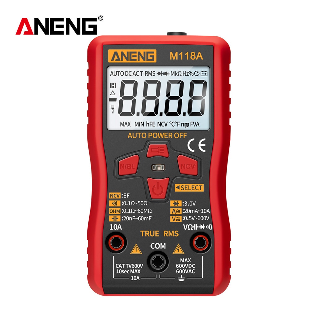 M118A Auto Ranging Digital Multimeter High-Accuracy TRMS 6000 Counts Voltage Current Ohm Capacitance Diode Multi Tester