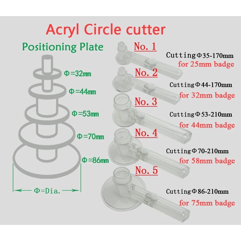Knap badge akryl papir cirkel cutter rund form skæreværktøjer rund papir skære maskine