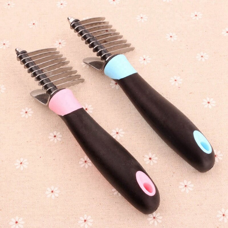 Ontharing Kam Voor Honden Kat Vergieten Grooming Brush Tool Voor Matted Lang Haar Krullend Hond Haar Open Knoop kam