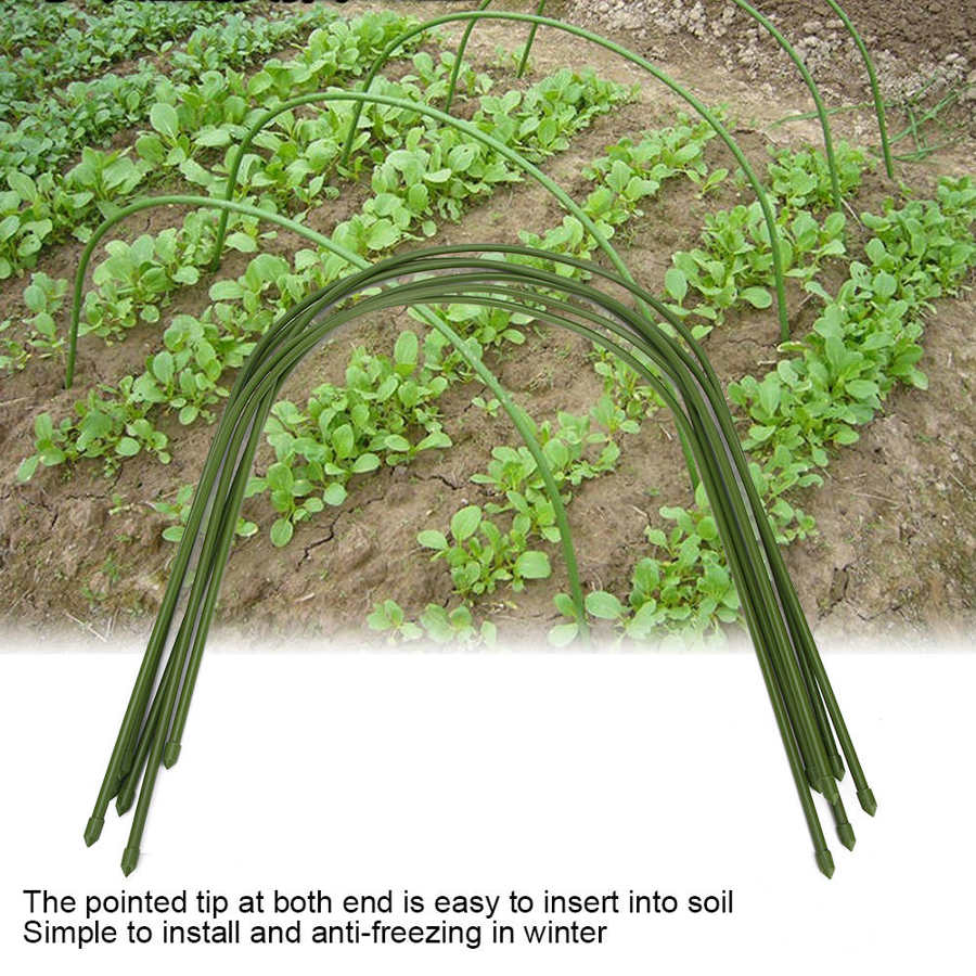 6pz di Plastica-Tubo di Acciaio Rivestito Serra Del Cerchio Forma Ad Arco Telaio di Supporto Giardino Accessori per La Casa Pianta Telaio 500x460mm