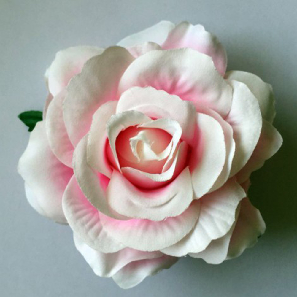 Horquillas y broche de flor rosa de tela dulce para mujer y niña, accesorios de playa, pinzas para el pelo, pasadores, tocado: Gris oscuro