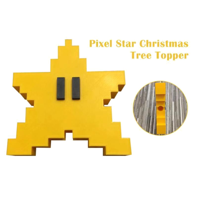 3D Pixel Stern Weihnachten Baum Deckel Klassische Spiel Ornament für Weihnachten Baum Dekorationen Baumkrone Weihnachten