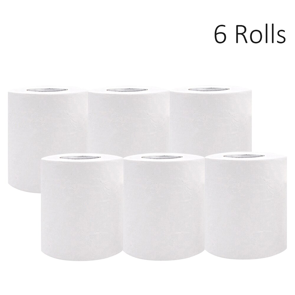 4/6/10Rolls Servet Tissue Zachte Toiletpapier 4-Layer Thicken Sterke Wateropname Voor Thuis badkamer Outdoor Houtpulp Papier: 6pcs