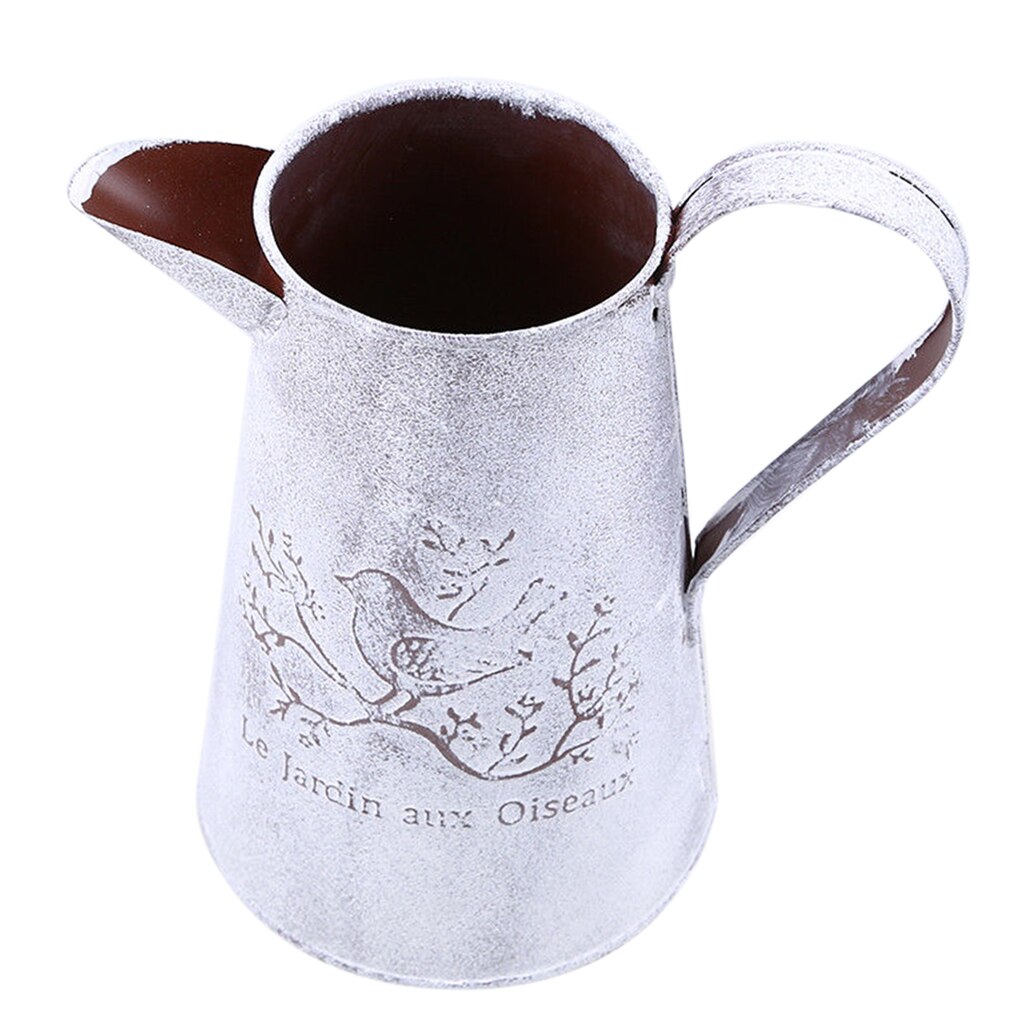 Shabby Chic Galvanised Metal Iron Flower Buckets Plants Planter Pot Bucket Flower Vases Home Balcony Floral Decor