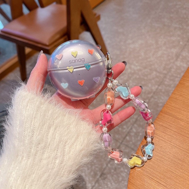 Para Sanag S6S funda con Clip gratis 3D estrella flor auricular cubierta suave para Sanag S6S FreeClip auriculares caja Fundas con llavero: CORAL