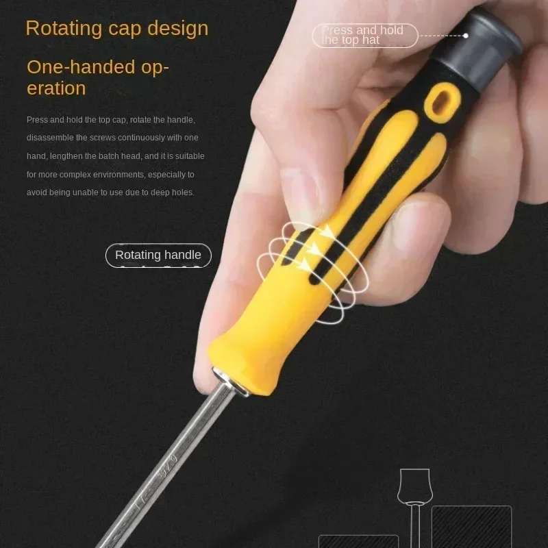 12 In 1 Magnetic Screwdriver Set Cross Flat Shaped Screwdriver Head Multifunctional Precision Handheld Maintenance Tool