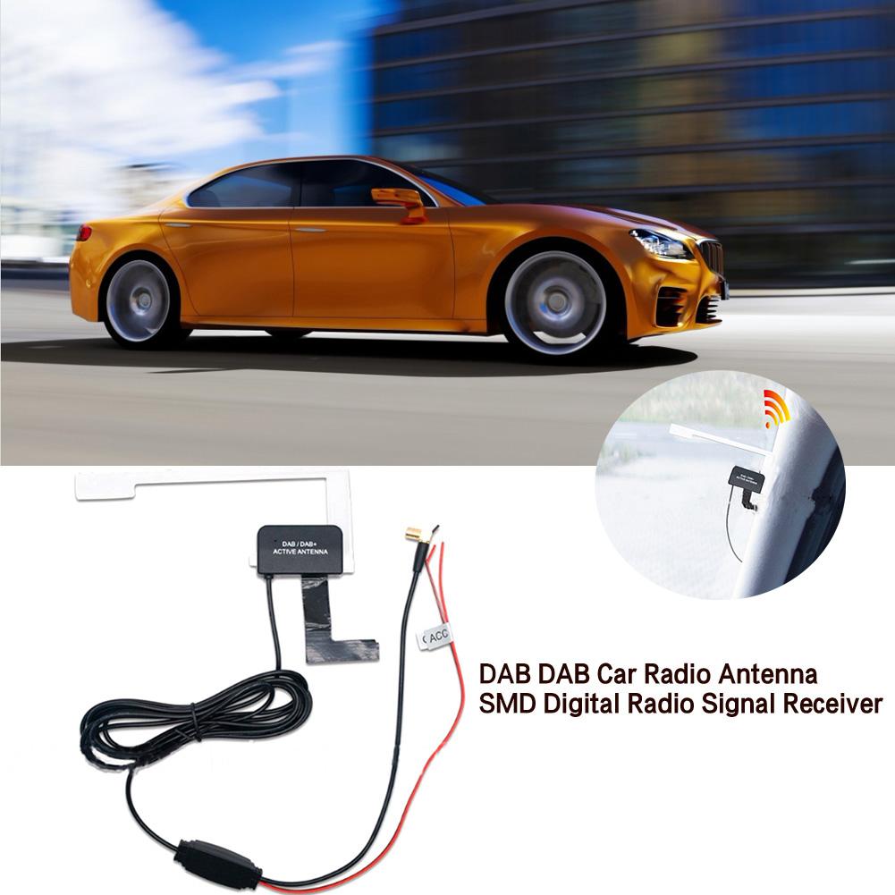 Professionele DAB/DAB DC12V Auto Radio Antenne SMD Patch Type Digitale Radio Signaal Ontvanger RG174 Met Netsnoer