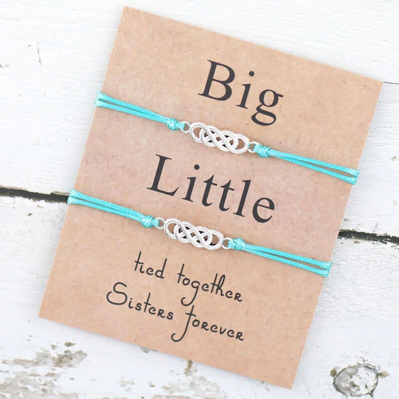 2 stuks/set twist big little sorority wish armband beste vriend infinity armband voor soul sister armband vriendschap: Groente