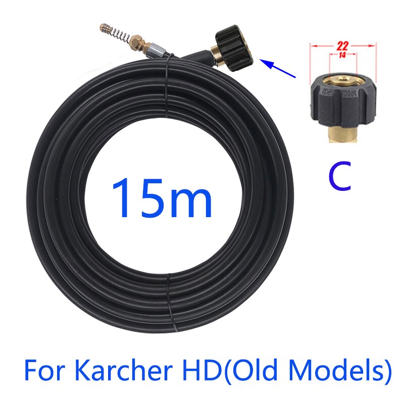 15 Meter Riool Drain Tuinslang Baggeren Schoner Kits Voor Karcher Lavor Interskol Huter Nilfisk Stihl Elitech Hogedrukreiniger: Goud