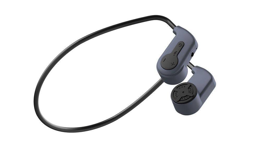 Trådløs knogle lednings headset ipx 8 vandtæt  mp3 hovedtelefoner bluetooth 16g med mikrofon  mp3 svømning sports øretelefoner øretelefoner  k3: Grå