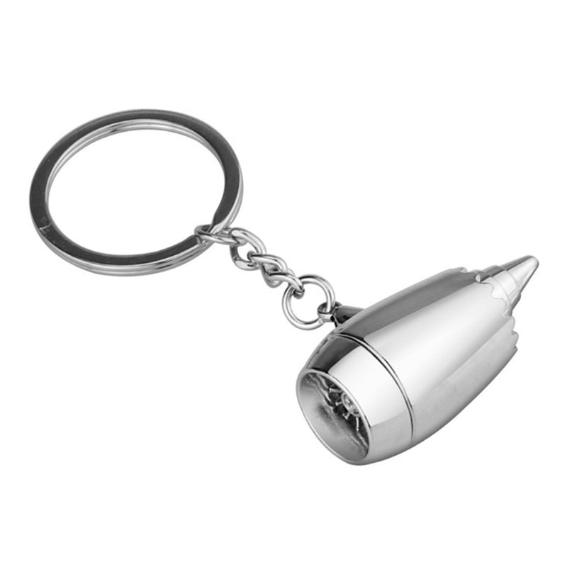 Neue Kreative Flugzeug Turbine Anhänger Schlüssel Ring Keychain Lagerung Schlüssel Tragbare Motor- Schmuck Silber Dekoration