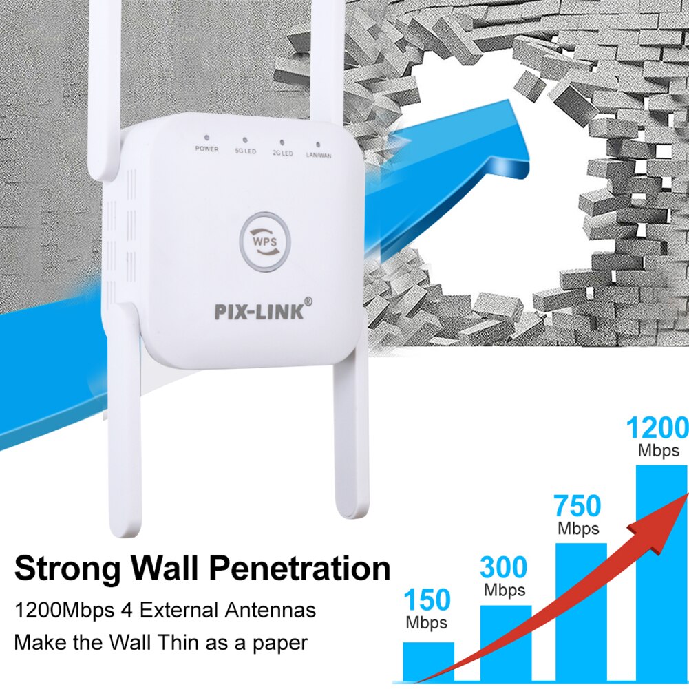 5G Wifi Repeater Wifi Extender 1200M Wifi Amplifier 2.4G Wireless Long Range WiFi Booster Wi-Fi Repeater Signal Wi-fi Extender