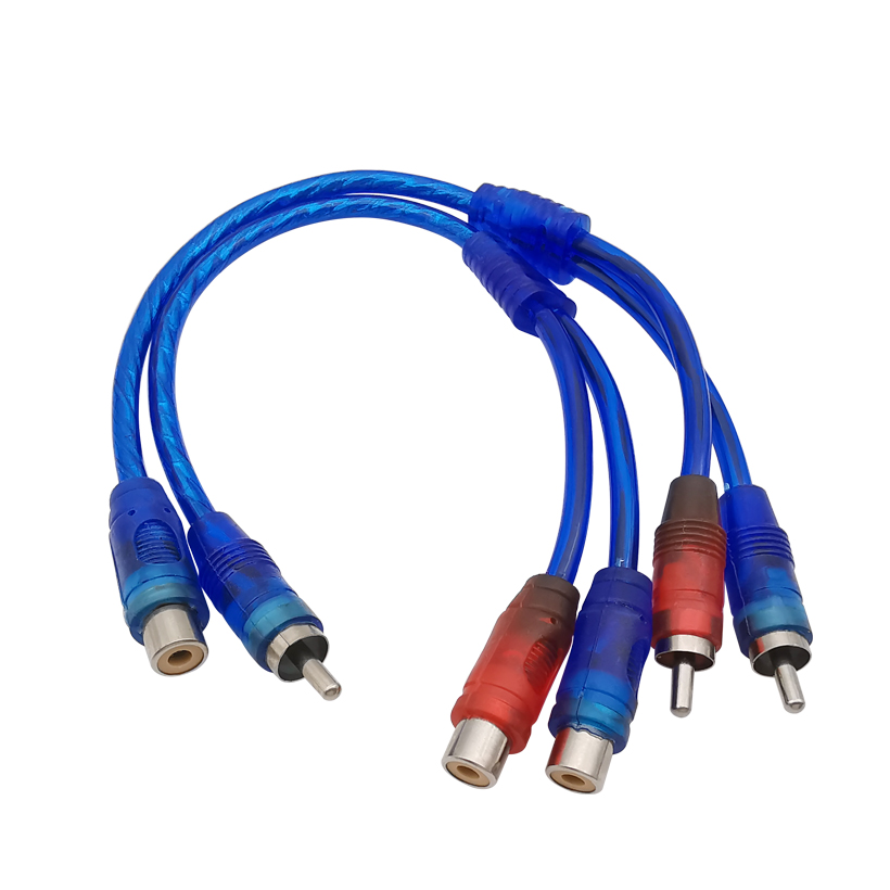 1 Uds. 1 macho a 2 hembra/1 hembra a 2 conector RCA macho Y Cable divisor adaptador Cable convertidor para teléfono MP3 de coche