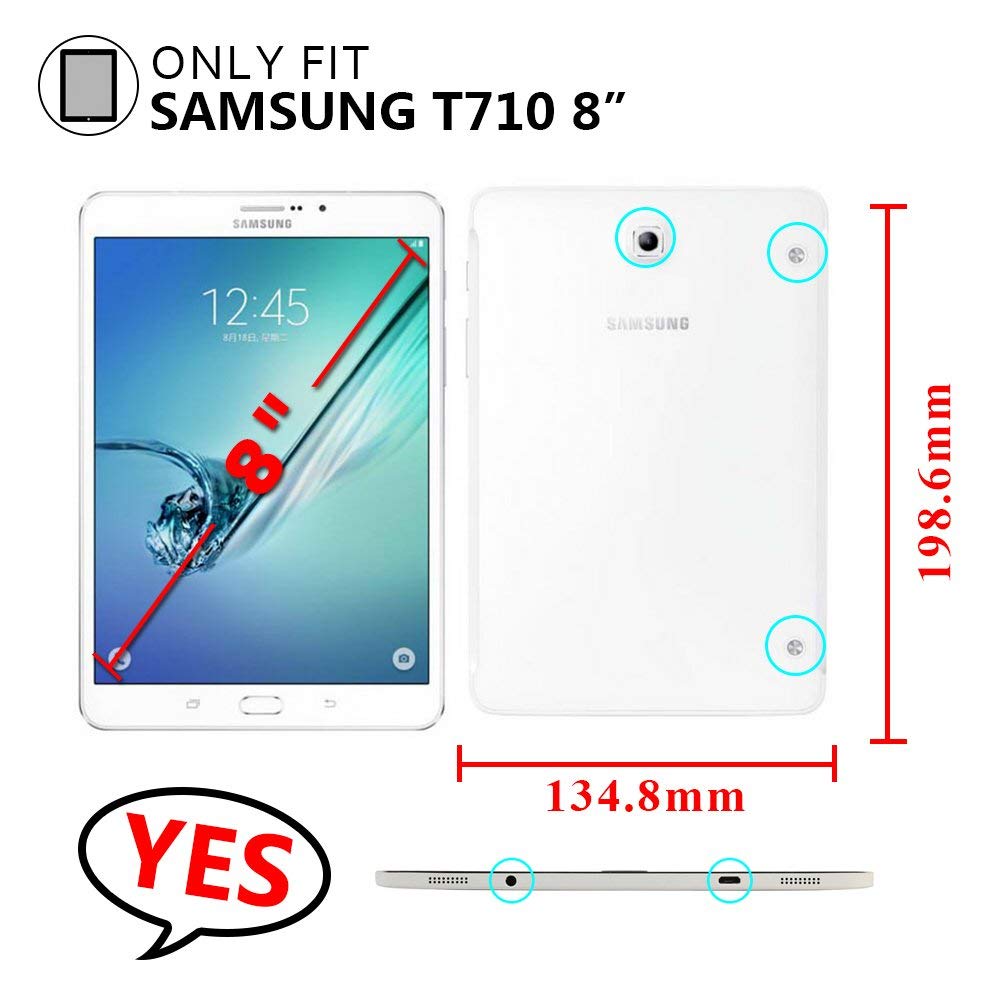 För samsung galaxy tab  s2 8.0 tums fodral  t710 t713 t715 t719 sm-t710 sm-t715 surfplatta skal 360 roterande fäste flip läder skal