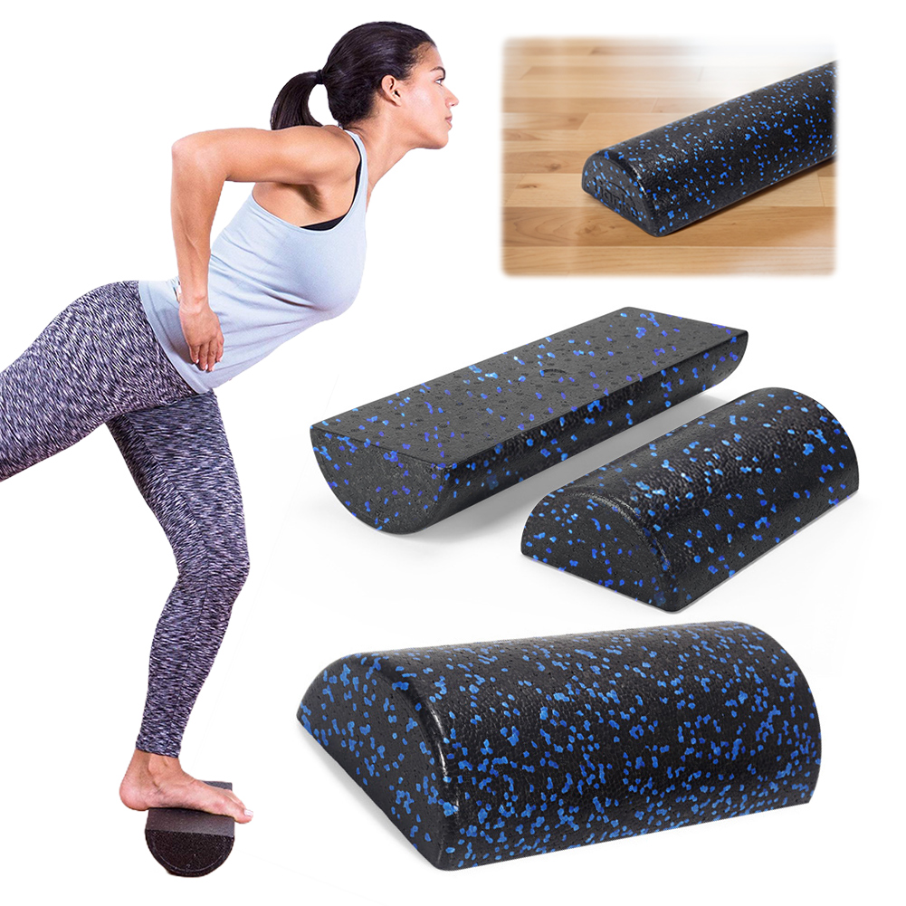 Halvrund yogarulle massagerulle med høj densitet yogasøjle 30cm rygstrækkere multifunktion til balancetræning