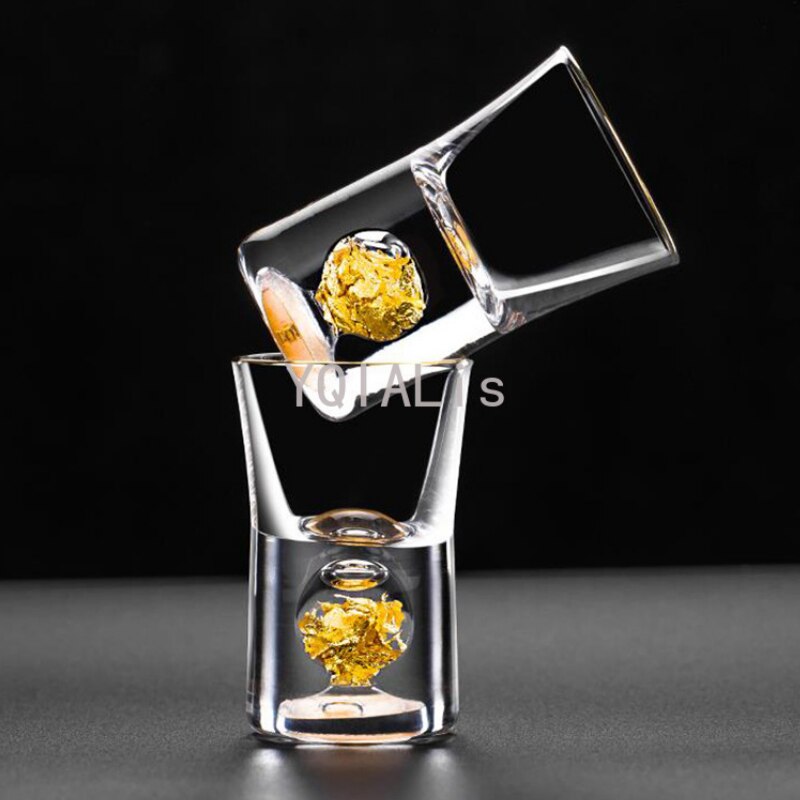 10ml vodka vinglas shotglas guld spiritus kop indbygget guldfolie sake glas krystal spiritus glas vin sæt