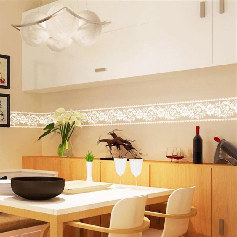 Lace Pattern Wallpaper Border Sticker Pretty Waist Line Wall Sticker Waterproof Self Adhesive PVC Wallpaper Border Home Decor