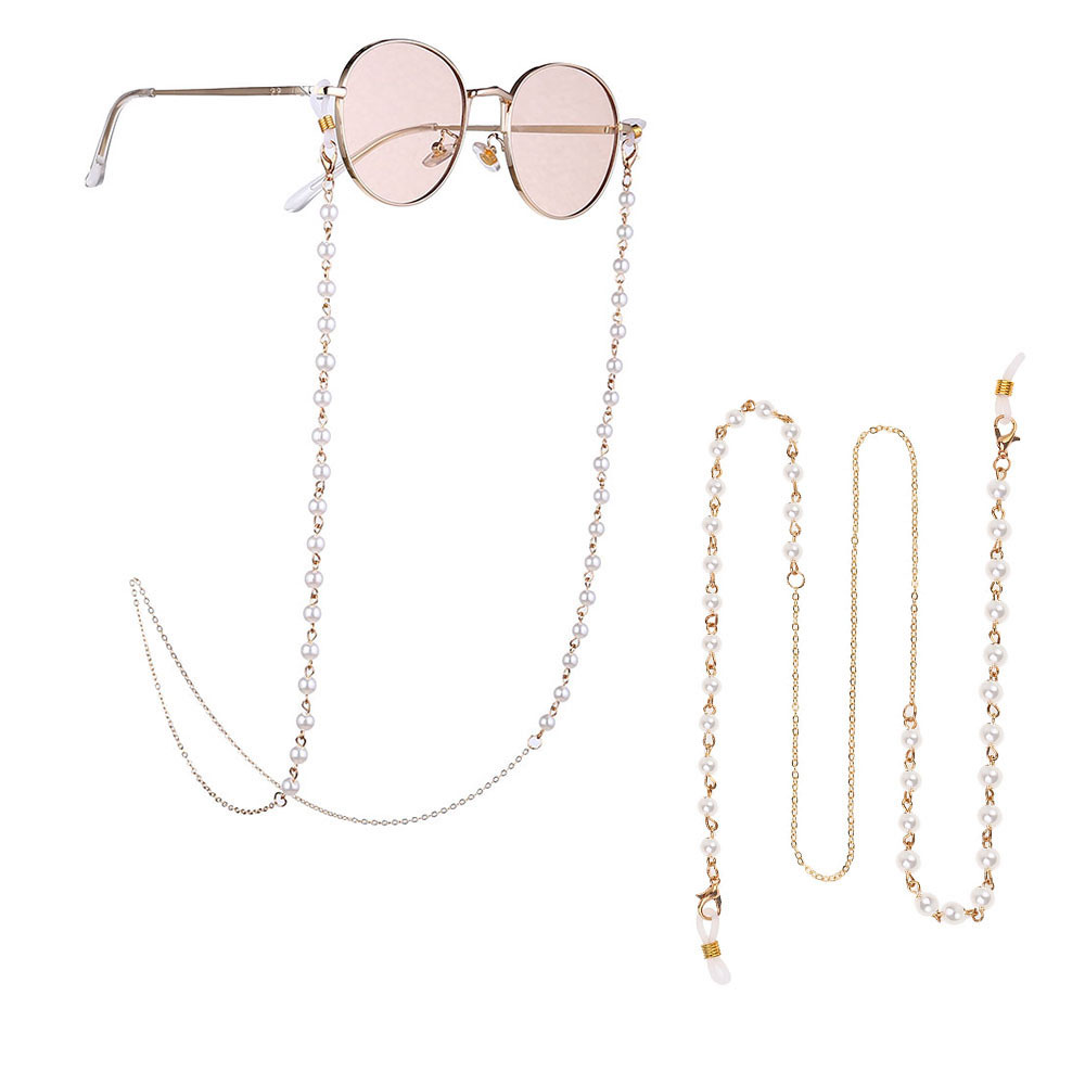 ! Gafas de lectura para mujer, cadena de Metal para gafas de sol, cordones de correa de cuello, cordón informal con cuentas de perlas, cadena para gafas
