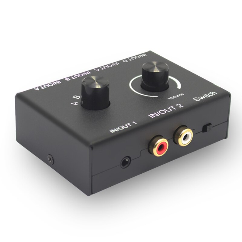 4 Port Audio Switch, 3.5Mm Audio Switcher, Stereo Aux Audio Selector, 4 Ingang 2 Uitgang/2 Ingang 4 Output Audio Switcher Box