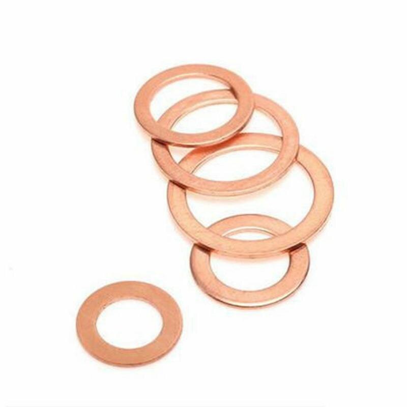 10/20PCS Solid Copper Washer Flat Ring Gasket Sump Plug Oil Seal Fittings10x14x1mm Multiple specifications Fastener Accessories