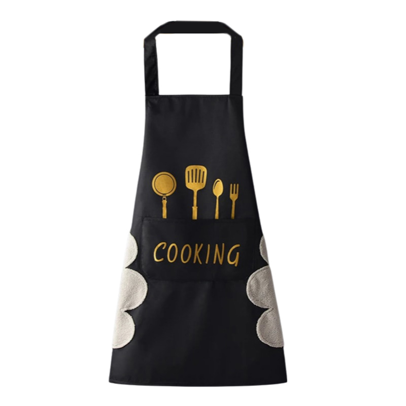 Waterproof Apron Kitchen Oil-Proof Protective Cooking Apron with Large Pocket for Men Women Black/Brown/Green: black