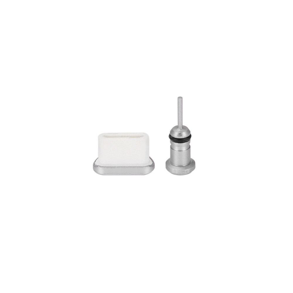 Typ C Anti Staub Stecker einstellen USB Typ-C Hafen Und 3,5mm Kopfhörer Jack Stecker Für Samsung Galaxis s8 S9 Plus Für Huawei P10: Silber