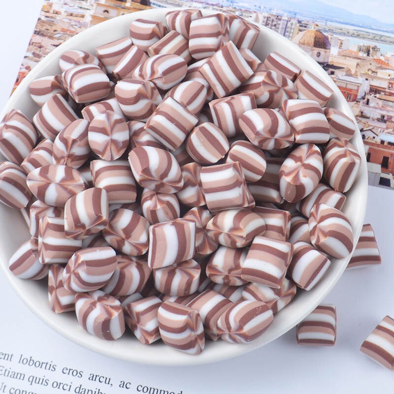 8 stuks kawaii platte achterkant polymeer klei snoep suiker snoep diy hars cabochons knutselen telefoon decoratie scrapbooking diy accessoires: Koffie 8 stuks