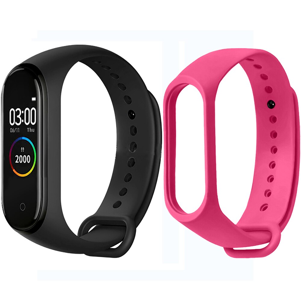 Colorido m4 inteligente pulseira smartband à prova dwaterproof água pressão arterial monitor de freqüência cardíaca fitness rastreador pulseira inteligente m4 banda relógio: As the picture show3