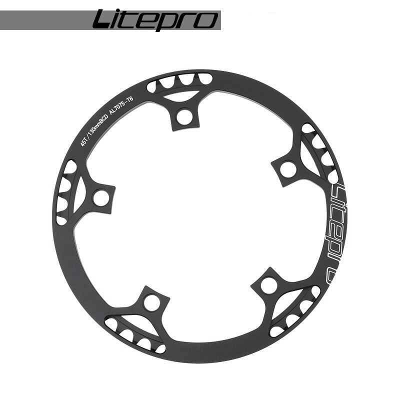 Litepro Folding Bike Chainring 45T/47T/53T/56T/58T Crankset 130BCD BMX Chainwheel Ultralight AL7075 Folding Bicycle Crank