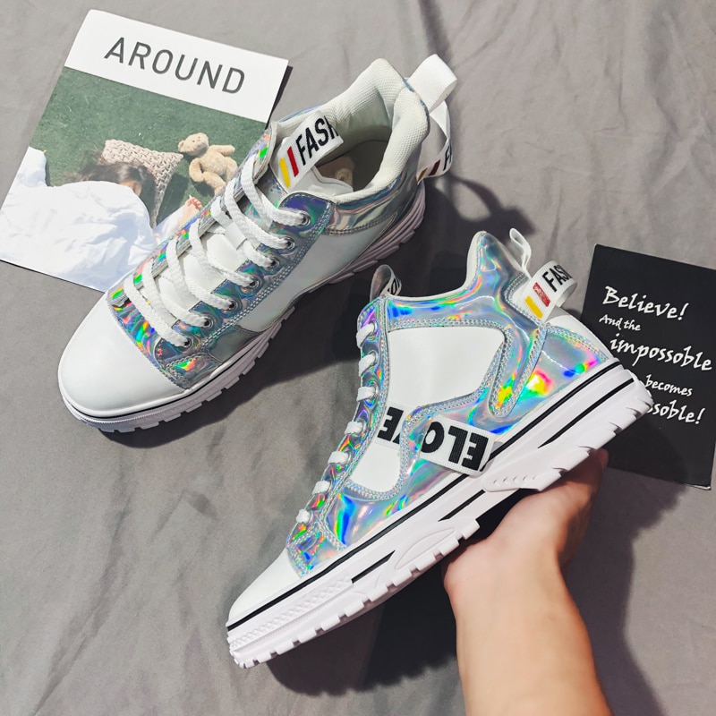 Holographic Mens Bot Vulcanized Shoes Mens Boots Trainers 4#20/10d50