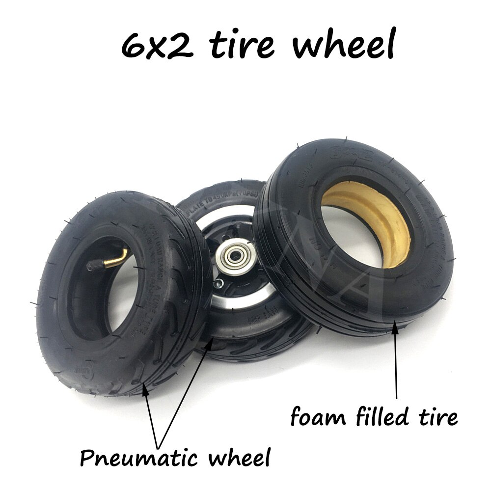 6x2 Tires 6 Inch Pneumatic And Solid Wheels for Electric Scooter Wheelchair F0 Cart 6*2 Explosion-proof Tyre Parts