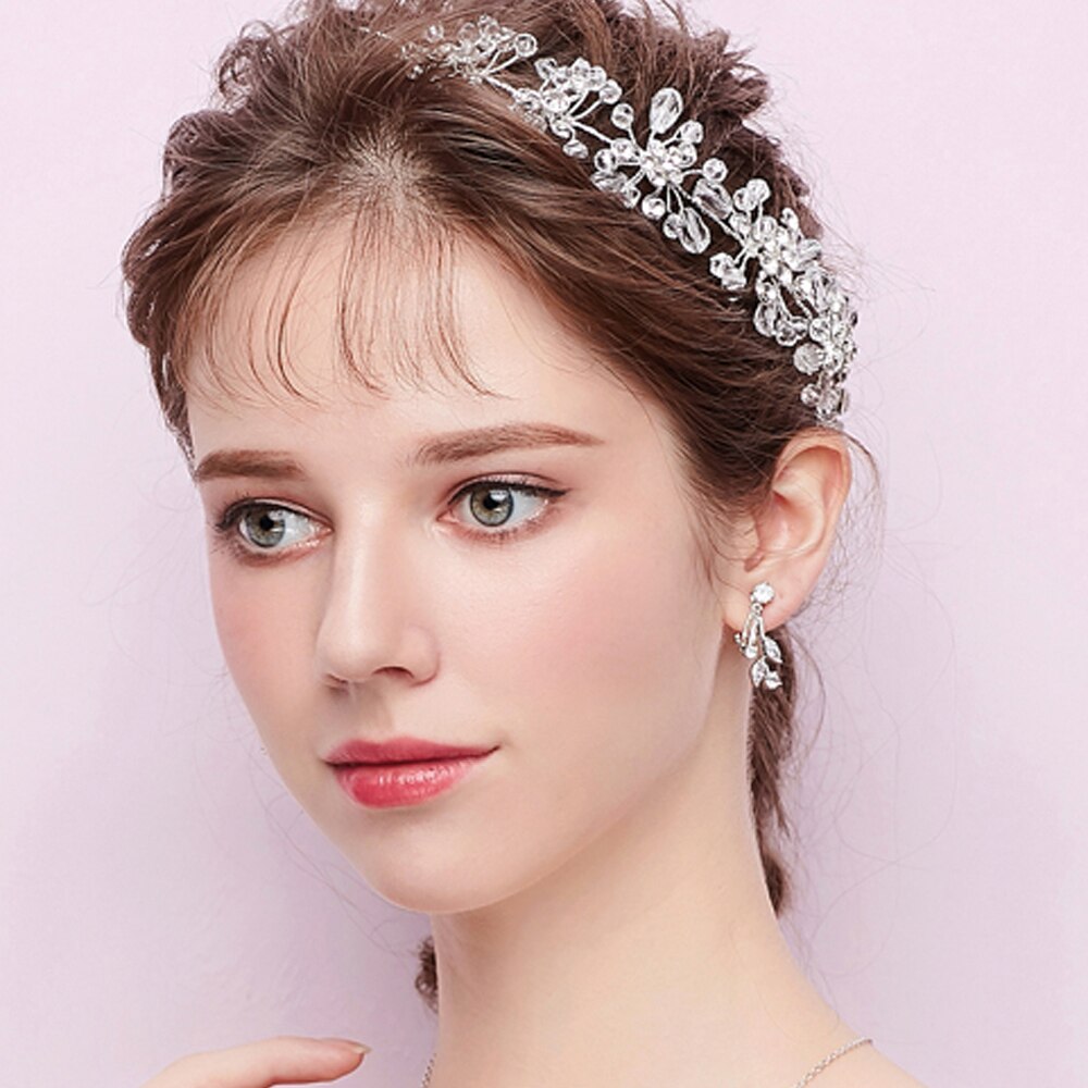Glimmende kristallen hoofdband, prinsessenstijl, bruidshaaraccessoires, bruidsmeisjesversiering, podiumshowhoofdtooi voor vrouwen